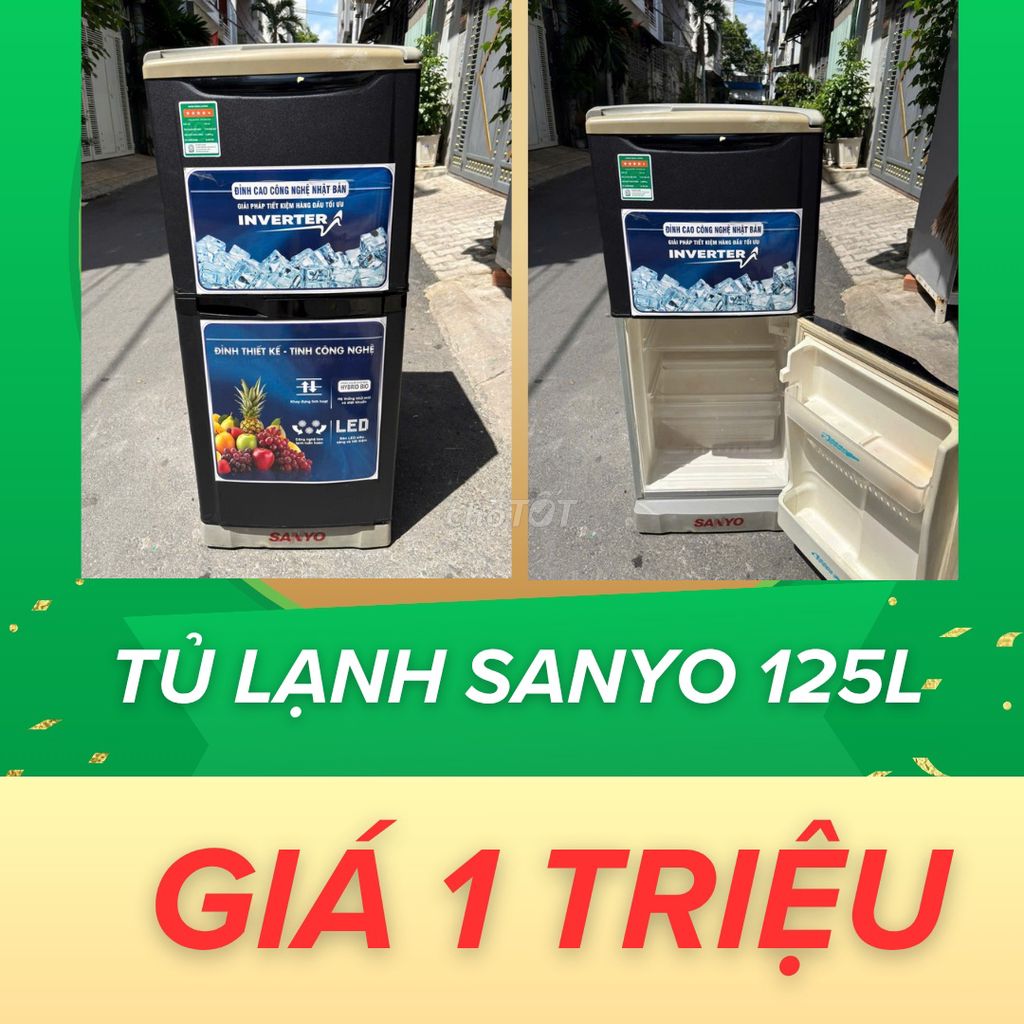 🚨 TỦ SANYO 125L = THANH LÝ 1 TRIỆU = CÓ BẢO HÀNH 🚨. Mua bán Tủ lạnh tại Quận Tân Phú Tp Hồ Chí Minh được đăng bởi Nam Tiến  hình 1