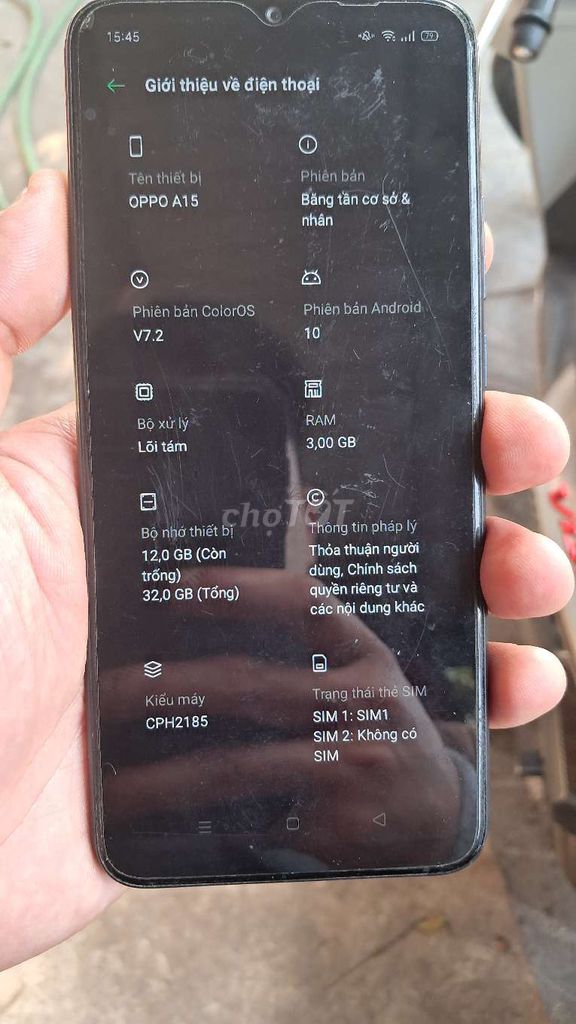 Oppo A15 32GB Đen. Mua bán Điện thoại tại Quận Hai Bà Trưng Hà Nội được đăng bởi bùi hữu liêm  hình 1