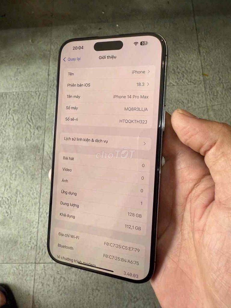 iphone 14 pro max 128gb qt may main sin màn lk