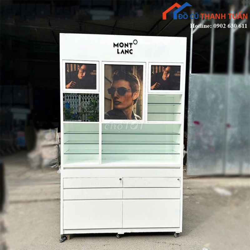 Kệ Trưng Bày Gỗ MDF Kính Trắng Đẹp 90%. Mua bán Tủ, kệ gia đình tại Quận Tân Phú Tp Hồ Chí Minh được đăng bởi Thanh Lý Thanh Tuấn hình 1