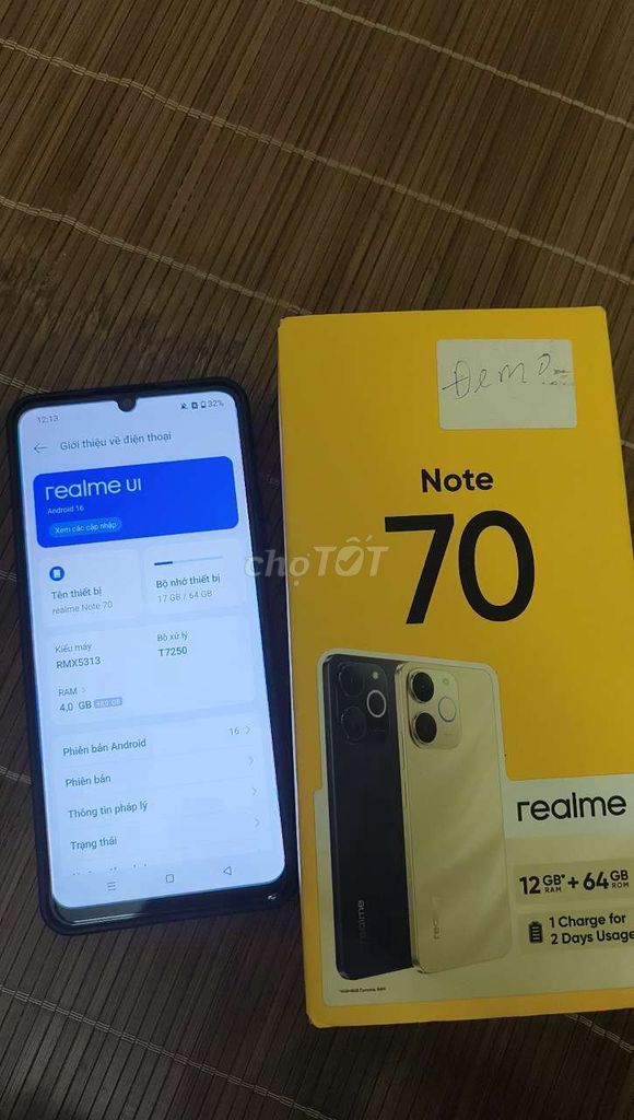 Realme Note 70 4GB/64GB Đen. Mua bán Điện thoại tại Quận Sơn Trà Đà Nẵng được đăng bởi Phương hình 1