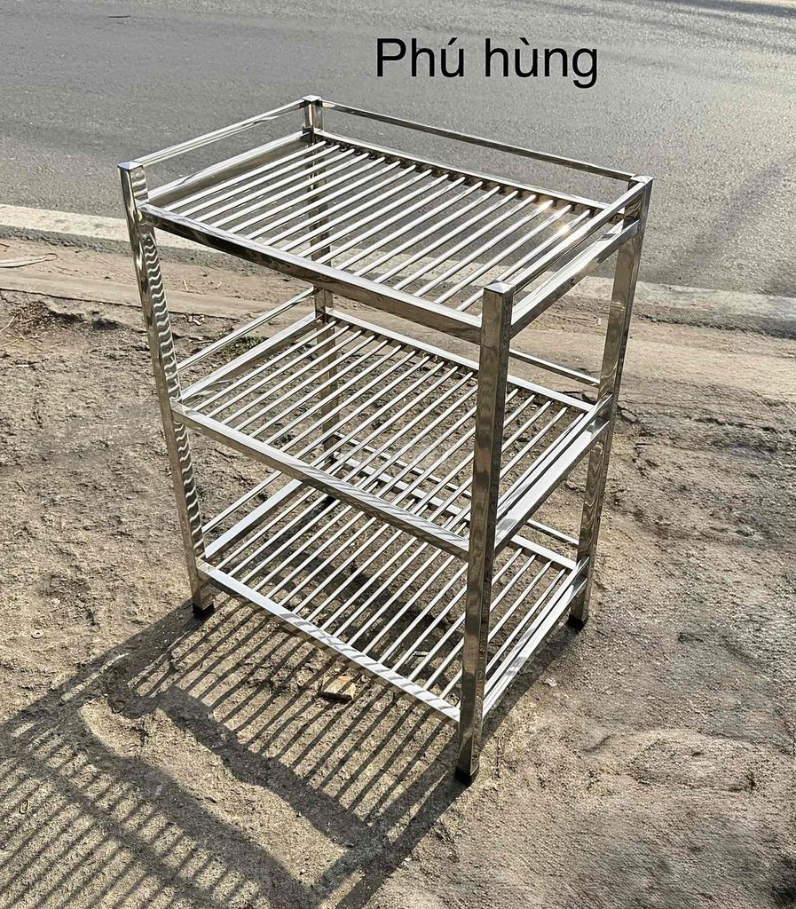 thnah lý kệ inox 3 tầng