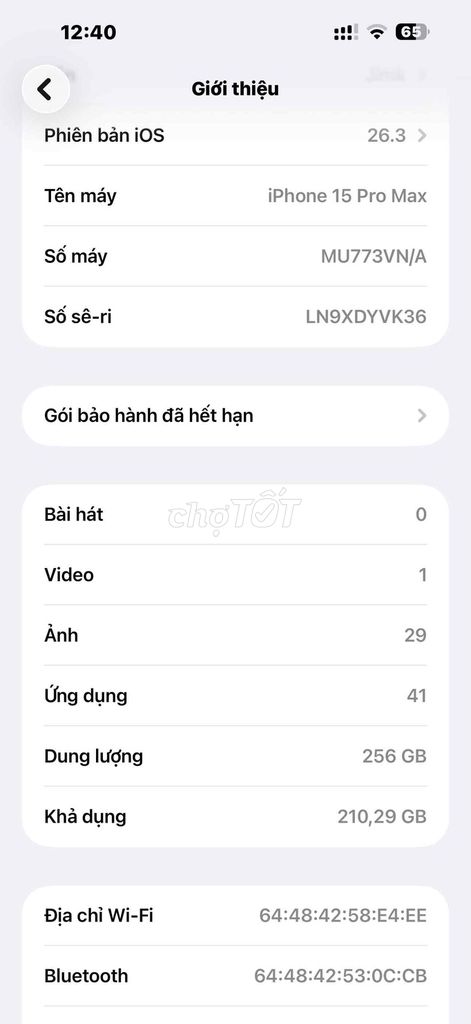 Apple iPhone 15 Pro Max 256GB Đen. Mua bán Điện thoại tại Huyện Phước Long Bạc Liêu được đăng bởi Tran Kien hình 1