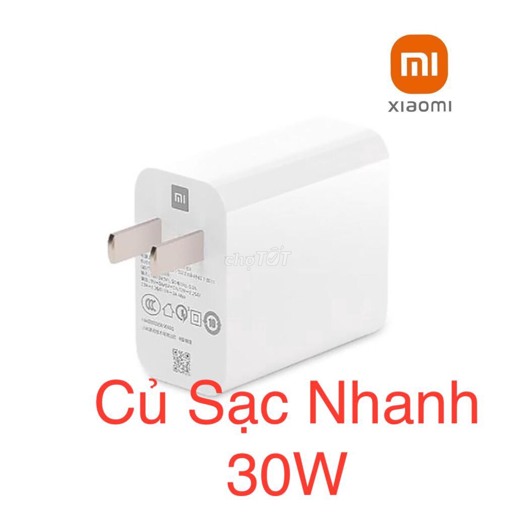 Củ Sạc Nhanh 30W chính hãng Xiaomi, chân sạc dẹt