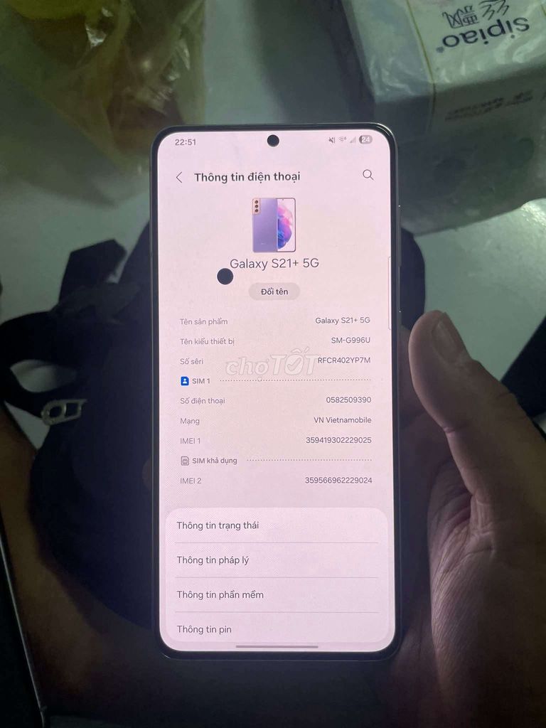 Samsung Galaxy S21+ 5G 128GB Tím. Mua bán Điện thoại tại Huyện Hóc Môn Tp Hồ Chí Minh được đăng bởi nghia phan hình 1