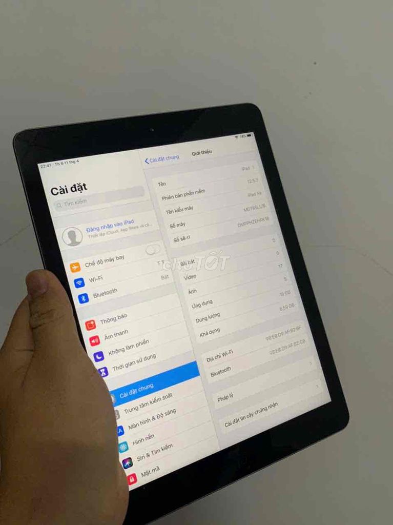 Ipad Air 16gb Màn zin sáng đẹp -icloud ẩn ko reset. Mua bán Máy tính bảng tại Quận 8 Tp Hồ Chí Minh được đăng bởi Thanh Tâm Mobile hình 3