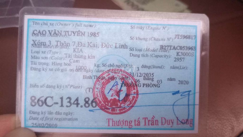 Xe tải KIA K3000S thùng kín, tải 1 tấn. Mua bán Xe tải, xe ben tại Huyện Chư Sê Gia Lai được đăng bởi Robusta gia lai hình 1