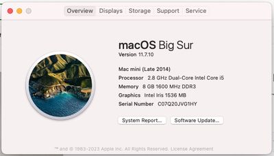 Mac Mini(2014)/i5 2.8GHz/8gb/128gb SSD + 1TB HDD