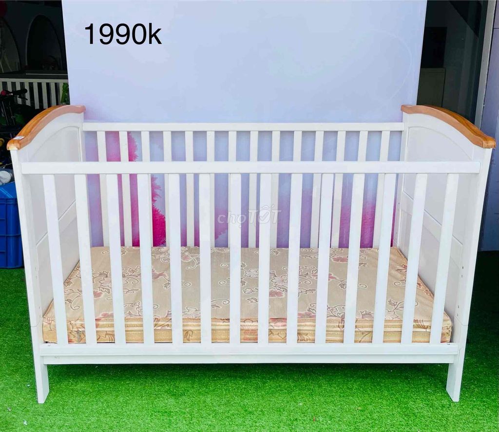 Bộ cũi gỗ và nệm Oaoababy cao cấp