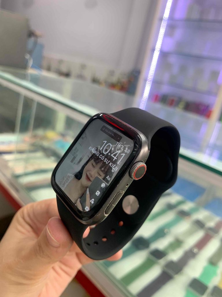 applewatch sr4.44mm nhom đen cũ pin 100%