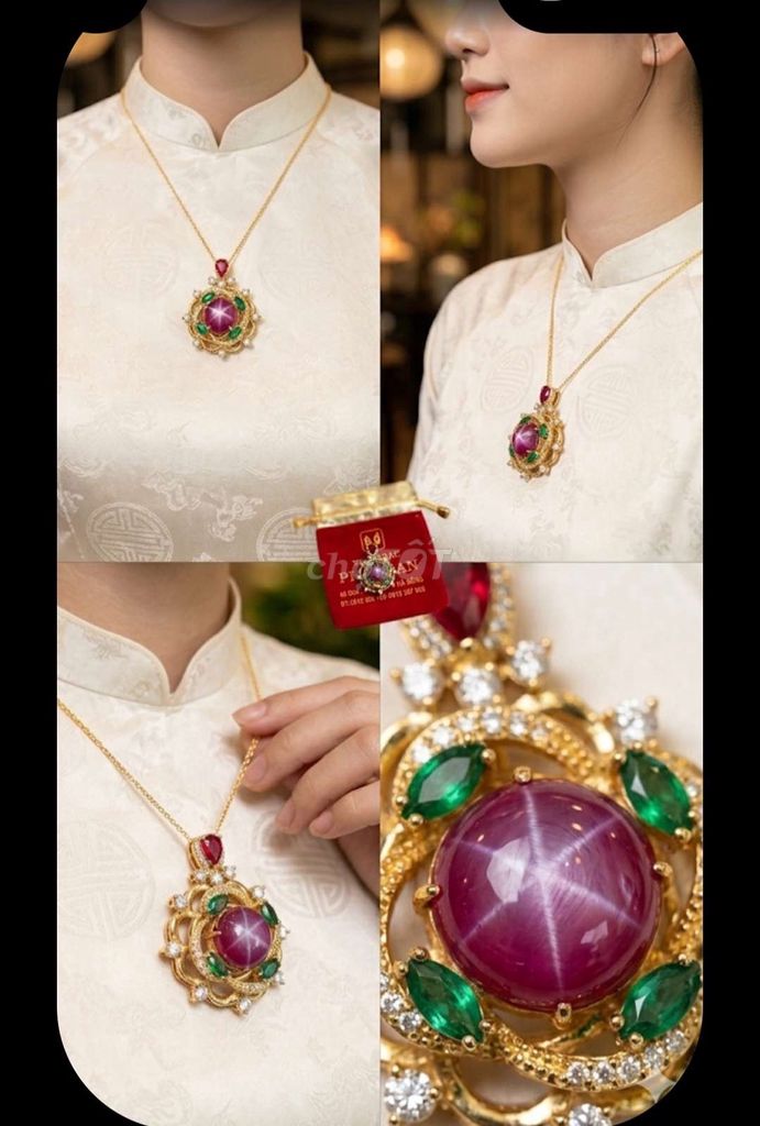 Dây chuyền Ruby sao Vàng Nữ Sang trọng. Mua bán Phụ kiện thời trang khác tại Quận Hà Đông Hà Nội được đăng bởi BÉ KITTY TV hình 1