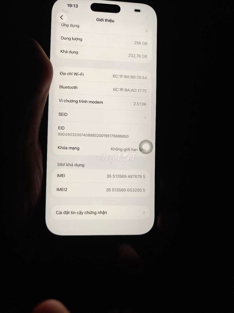 iPhone 16 Pro Max 256GB. Mua bán Điện thoại tại Huyện Tiên Lữ Hưng Yên được đăng bởi okokok hình 1