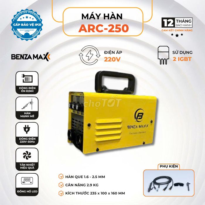 Máy hàn mini BENZA MAXX ARC-250 IGBT Inverter. Mua bán Đồ chuyên dụng, Giống nuôi trồng tại Quận Tân Bình Tp Hồ Chí Minh được đăng bởi Trung An  hình 1