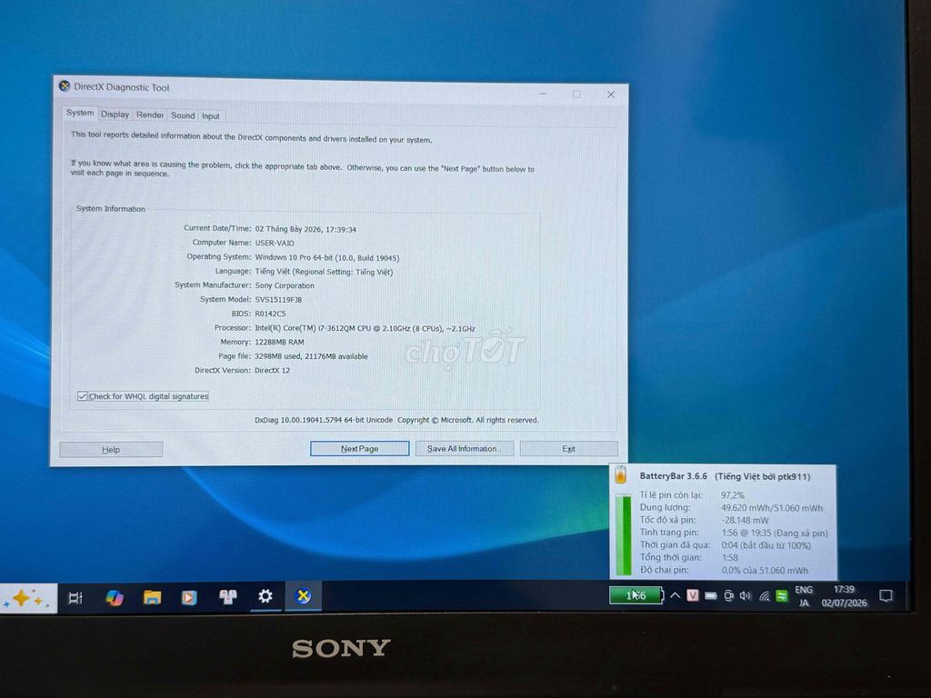 Sony Vaio S15 i7 15.6 inch Ram 12GB/256GB SSD. Mua bán Laptop tại Huyện Đức Trọng Lâm Đồng được đăng bởi LAPTOP JAPAN hình 1