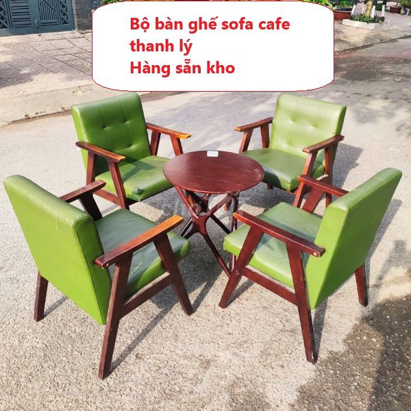 Bộ bàn ghế sofa Gỗ Da Xanh lá,sofa cafe thanh lý. Mua bán Bàn ghế tại Thành phố Thủ Đức Tp Hồ Chí Minh được đăng bởi PHÚ NHÀN NỘI THẤT THANH LÝ SÀI GÒN hình 1
