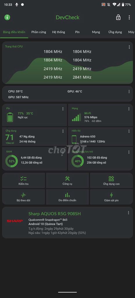Sharp AQUOS R5G 908SH 12GB/256GB Snapdragon 865. Mua bán Điện thoại tại Huyện Văn Lãng Lạng Sơn được đăng bởi Mình Phúc hình 1