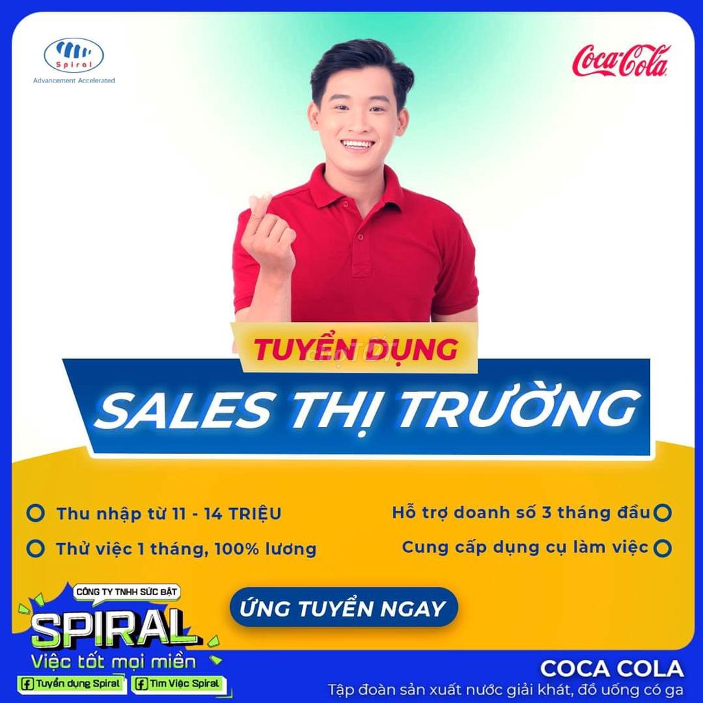 COCACOLA TUYỂN DỤNG NHÂN SALES THỊ TRƯỜNG