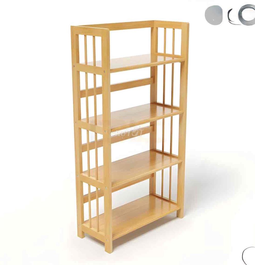 Kệ sách gỗ 4 tầng màu vàng gỗ. Mua bán Tủ, kệ gia đình tại Quận Liên Chiểu Đà Nẵng được đăng bởi Phạm Trần Bích Phương hình 1