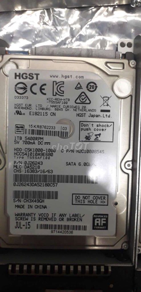 Ổ cứng HDD HGST 1TB SATA 6.0Gb/s. Mua bán Linh kiện (RAM, Card...) tại Quận 10 Tp Hồ Chí Minh được đăng bởi Tín hình 1