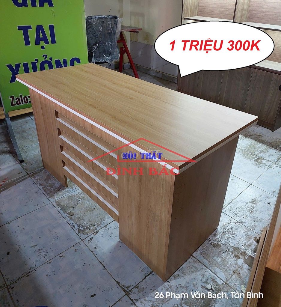 BÀN LÀM VIỆC CHÂN VÁN ÉP DÀI 1M4 CÓ SẴN HÀNG MỚI