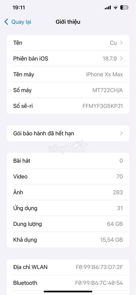 Apple iPhone Xs Max 64GB Like New. Mua bán Điện thoại tại Quận 10 Tp Hồ Chí Minh được đăng bởi Hội Đồ Điện Tử hình 1