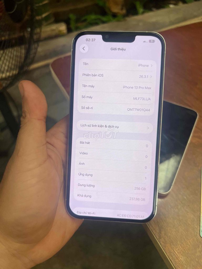 Apple iPhone 13 Pro Max 256GB Trắng Đã sử dụng. Mua bán Điện thoại tại Thành phố Thuận An Bình Dương được đăng bởi Trung Apple Ko bán góp hình 1