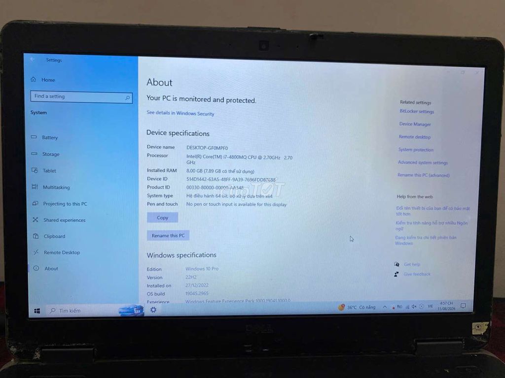 Dell Inspiron 15 i7 8GB Đen bạc. Mua bán Laptop tại Quận Hai Bà Trưng Hà Nội được đăng bởi Nguyễn thu trang hình 1