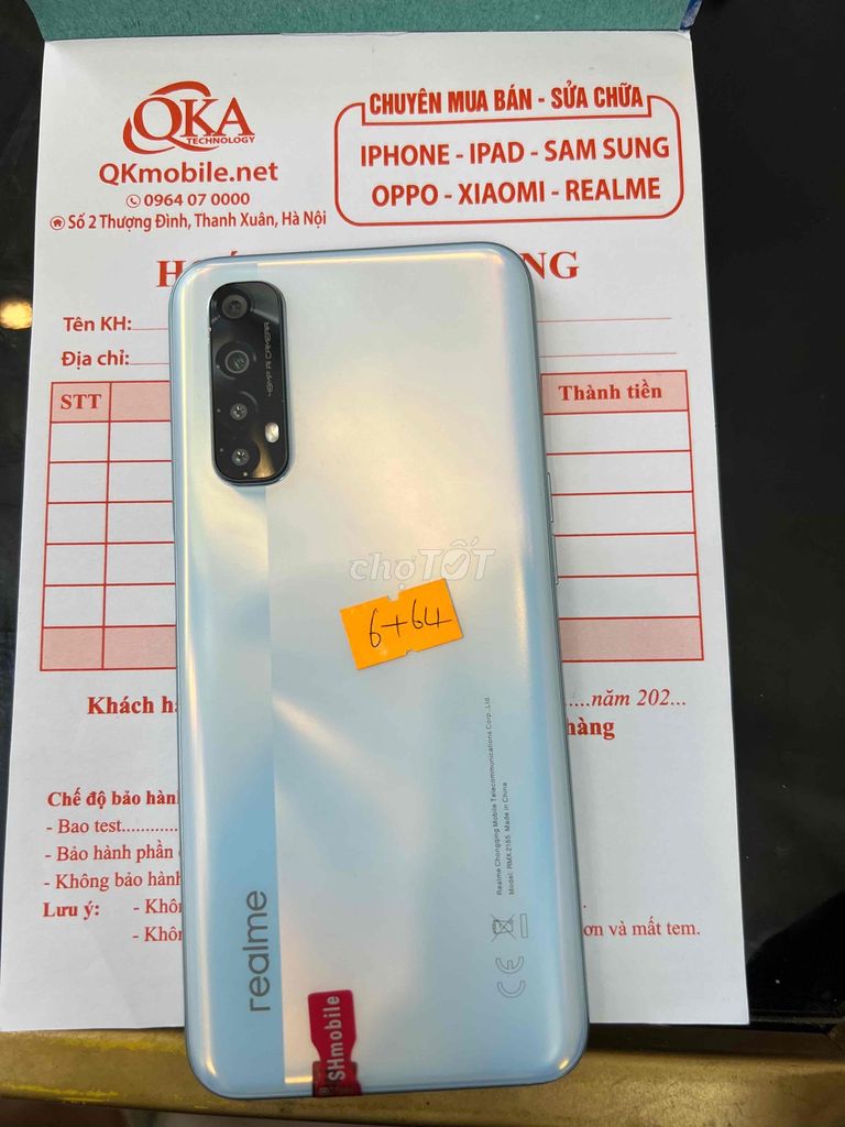 Realme7 6/64g pin 5000 mới 99% giá 2tr
