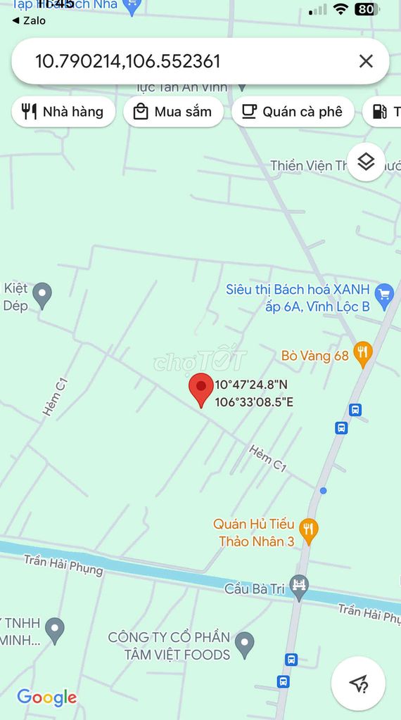 BÁN LÔ ĐẤT 81M2 VĨNH LỘC B