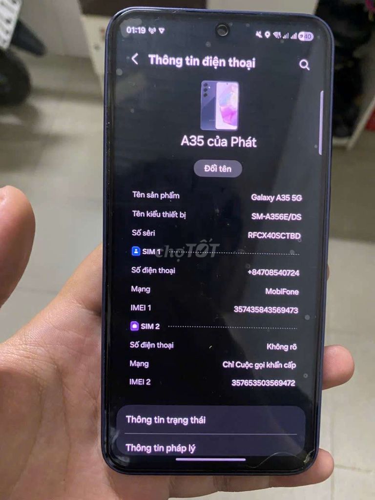 Samsung Galaxy A35 5G Xanh. Mua bán Điện thoại tại Quận Gò Vấp Tp Hồ Chí Minh được đăng bởi Xian hình 1