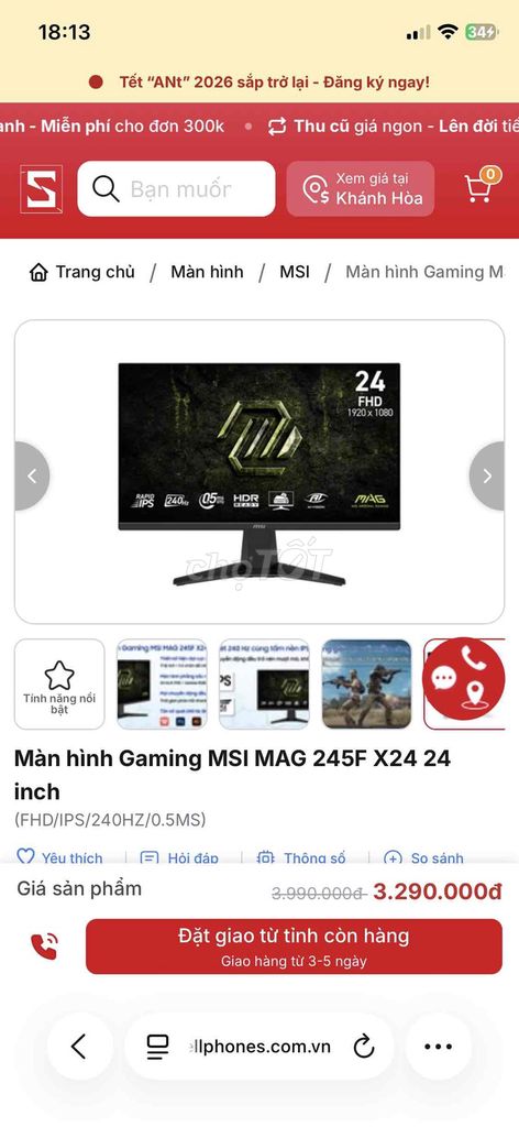 Màn hình MSI MAG 245F X24 24 inch. Mua bán Phụ kiện (Màn hình, Chuột...) tại Thị xã Ninh Hòa Khánh Hòa được đăng bởi Thuận hình 1
