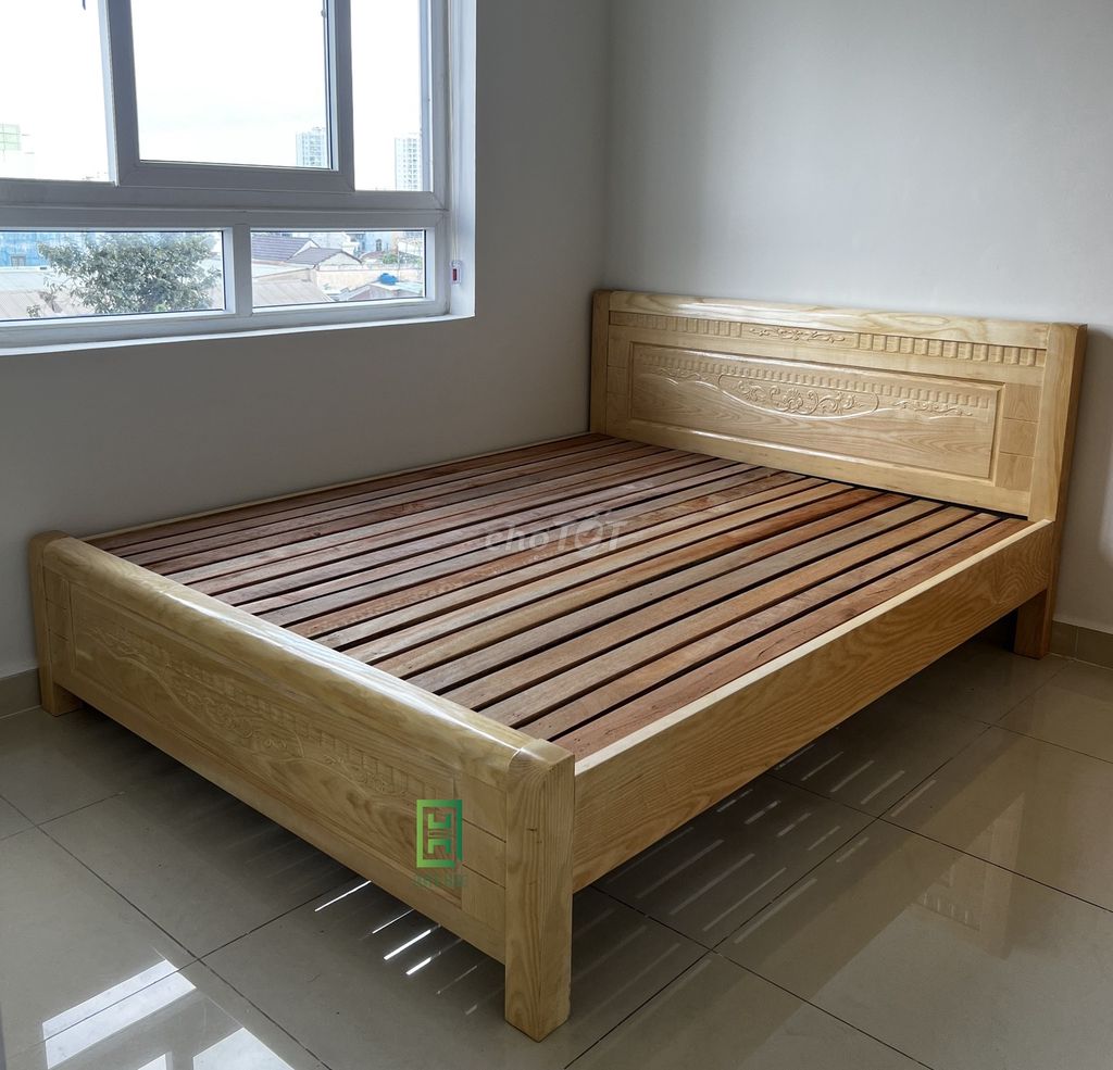 Giường ngủ Gỗ sồi tự nhiên Phong cách Hiện đại. Mua bán Giường, chăn ga gối nệm tại Quận Gò Vấp Tp Hồ Chí Minh được đăng bởi LÊ VĂN HÙNG hình 1