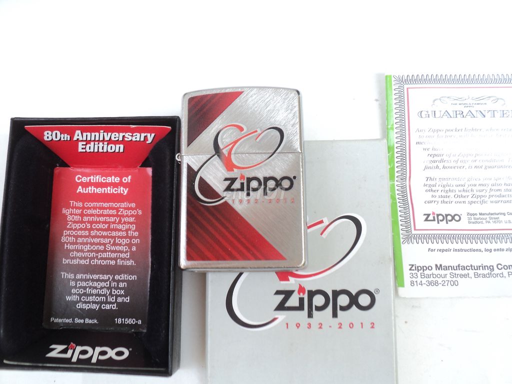 BẢN KỶ NIỆM 80 NĂM /// Zippo Mỹ, Hiếm, zin all