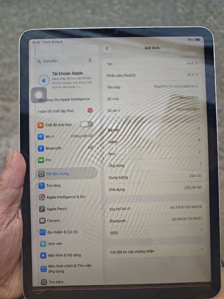 Apple iPad Pro M2 2022 Wifi 256GB Bạc Đã sử dụng. Mua bán Máy tính bảng tại Quận Bình Tân Tp Hồ Chí Minh được đăng bởi nguyễn sang  hình 1