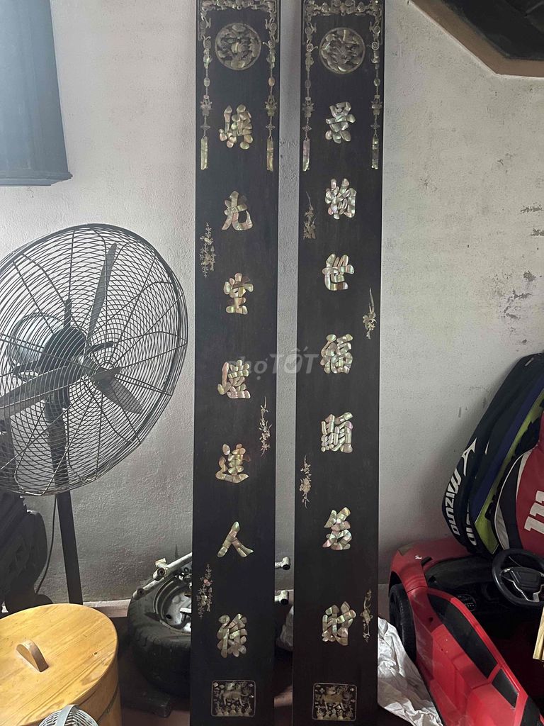 Câu đối Gỗ lim Khảm xà cừ. Mua bán Đồ sưu tầm, đồ cổ tại Thành phố Thái Bình Thái Bình được đăng bởi Bui Toan  hình 1
