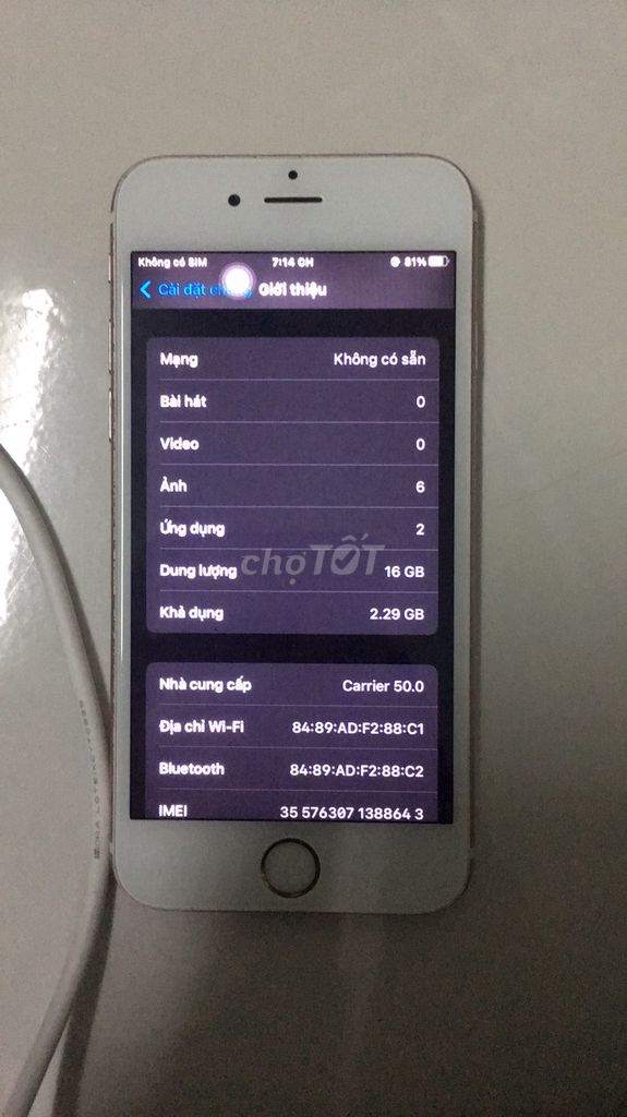 Apple iPhone 6s 16GB Vàng hồng Like New. Mua bán Điện thoại tại Thị xã Tân Uyên Bình Dương được đăng bởi Khang Văn hình 1