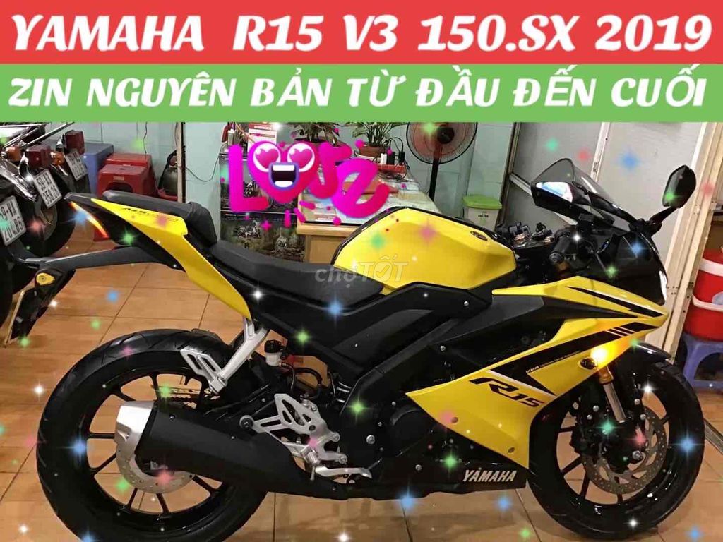 YAMAHA R15 V3 150.SX 2019.ODO 9K .ĐẦU NỒI,MÁY ZIN. Mua bán Xe máy tại Quận Phú Nhuận Tp Hồ Chí Minh được đăng bởi MOTO LUU THANH HAI  77A hình 1