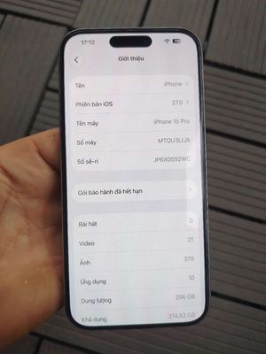 iPhone 15 Pro 256GB pin 86% or giao lưu