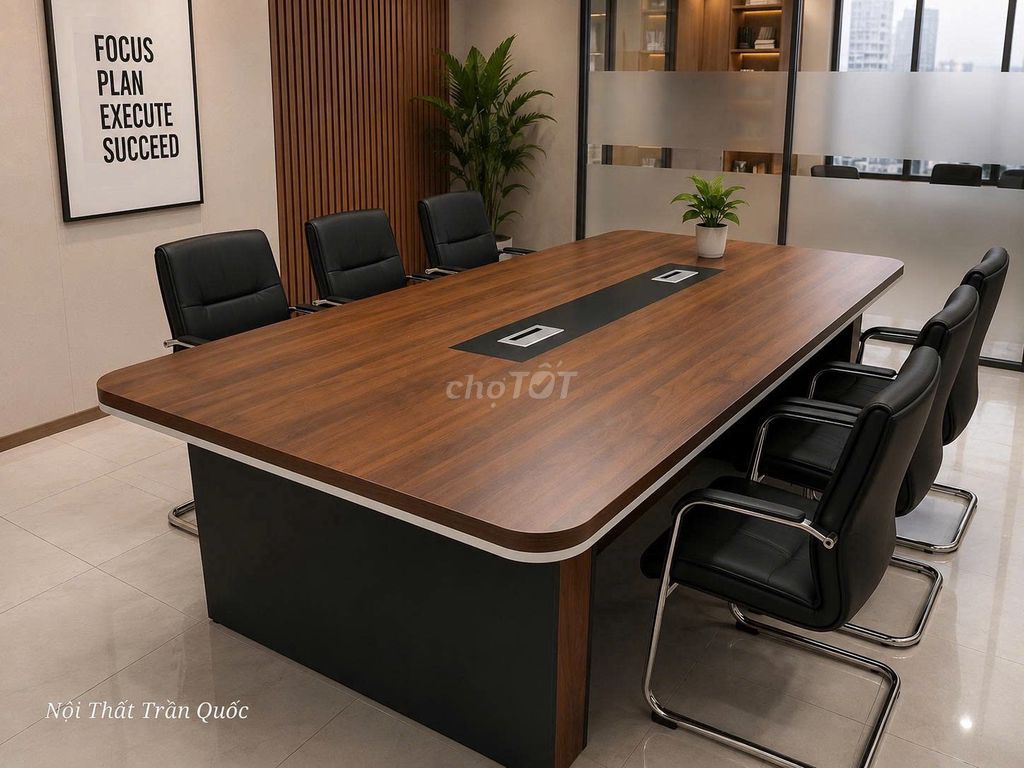 Bàn họp MDF 1m2x2m4x75cm Nâu Đen. Mua bán Đồ dùng văn phòng tại Quận Bình Thạnh Tp Hồ Chí Minh được đăng bởi đỗ thị kim trâm  hình 1