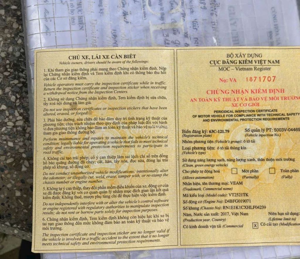 Bán gấp veam 2.4 tấn đời 2017 thùng kín 4m2. Mua bán Xe tải, xe ben tại Thành phố Thuận An Bình Dương được đăng bởi Xe tải Bình Dương hình 4