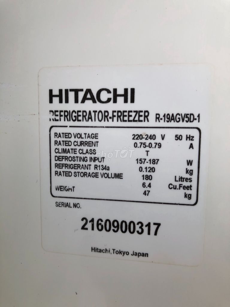 0917141113 - Tủ lạnh Hitachi 180L G19ARV5D