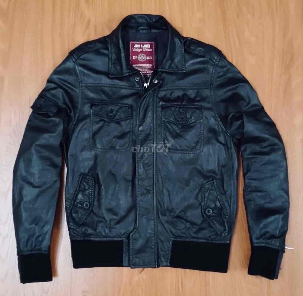Áo khoác bomber Jack & Jones Da thật Đen Nam. Mua bán Quần áo tại Quận Hoàng Mai Hà Nội được đăng bởi namkhanh hình 1