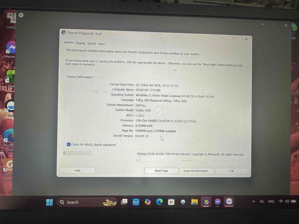 Dell Vostr***5U 8GB. Mua bán Laptop tại Quận Ngũ Hành Sơn Đà Nẵng được đăng bởi Doi thay hình 1