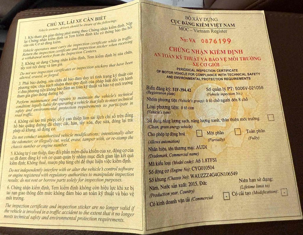 Audi A6 2015 1.8 TFSI - 59817 km. Mua bán Ô tô tại Quận Bình Thạnh Tp Hồ Chí Minh được đăng bởi tài lê hình 2