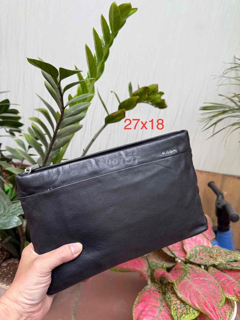 Túi bao tử Da thật Đen Nam 21x15x7. Mua bán Túi xách tại Huyện Thanh Trì Hà Nội được đăng bởi Gấm Hoa 2Hand hình 1