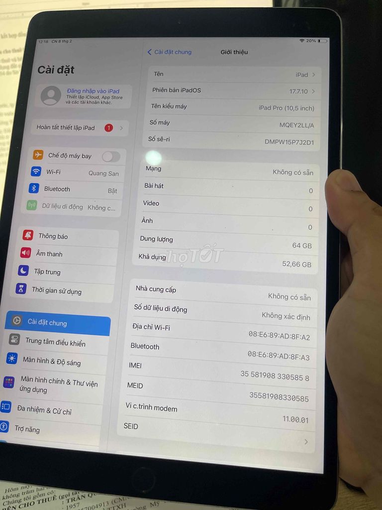 iPad Pro 10.5" 64GB 4G - Xuất xứ Mỹ. Mua bán Máy tính bảng tại Thành phố Long Xuyên An Giang được đăng bởi Mê Công Nghệ hình 1