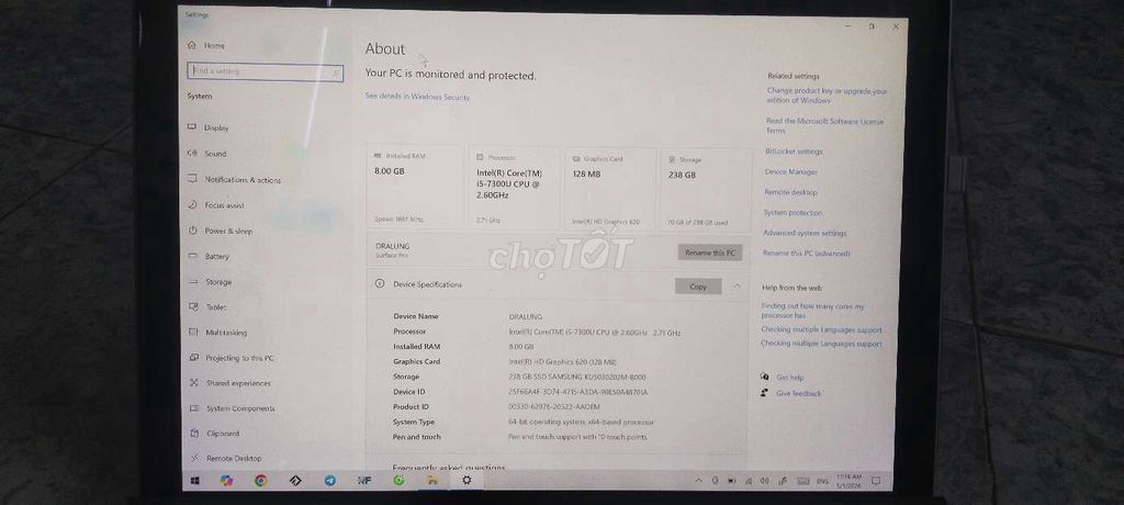 Microsoft Surface Pro 5 i5 8GB/256GB. Mua bán Máy tính bảng tại Thành phố Thủ Dầu Một Bình Dương được đăng bởi THANH LONG PHAM hình 1