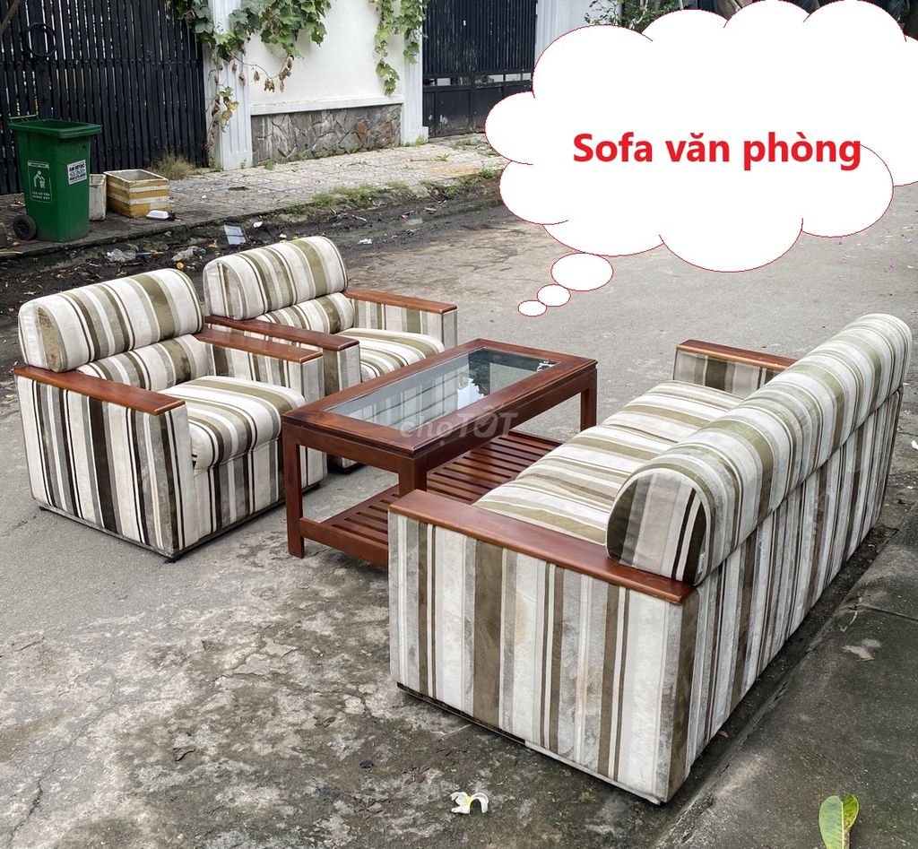 Bộ Ghế sofa tiếp khách văn phòng, sofa đối bọc vải