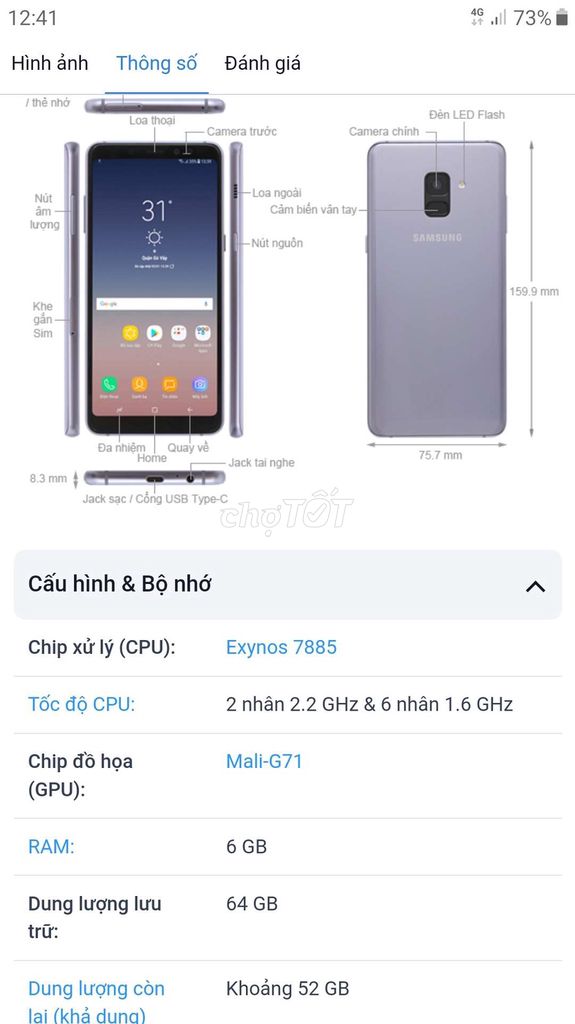Samsung Galaxy A8+ 6GB/64GB Đen. Mua bán Điện thoại tại Huyện Bình Chánh Tp Hồ Chí Minh được đăng bởi Lê Ngọc Binh hình 1