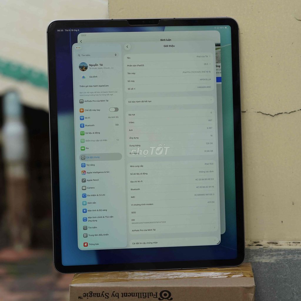 Apple iPad Pro 12.9 inch M2 128GB xài được SIM. Mua bán Máy tính bảng tại Quận 12 Tp Hồ Chí Minh được đăng bởi Nguyễn Tài hình 1